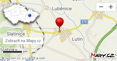 poloha Lutína a Třebčína na mapě